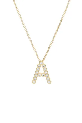 Simple Crystal Initial Necklace