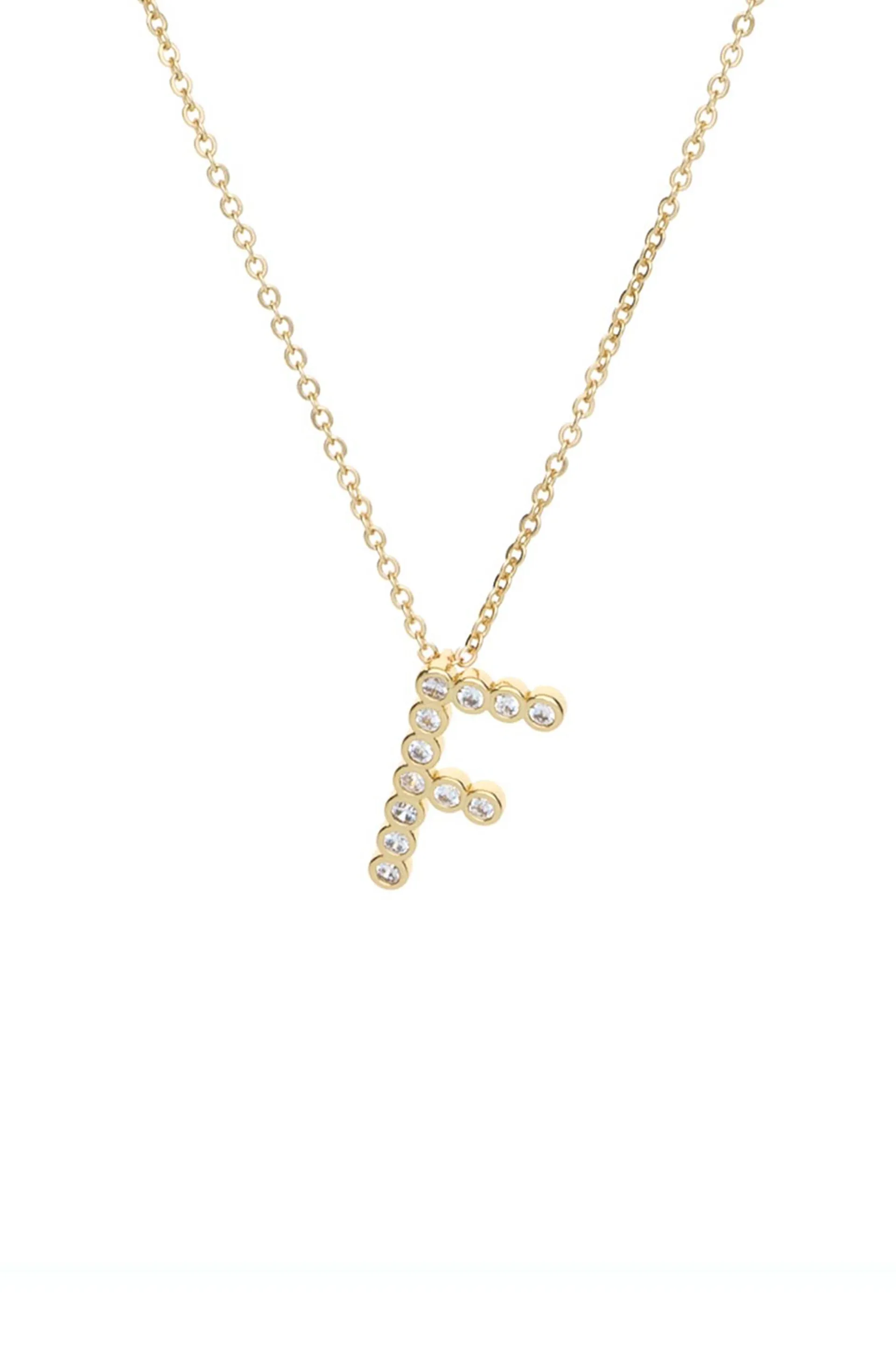 Simple Crystal Initial Necklace