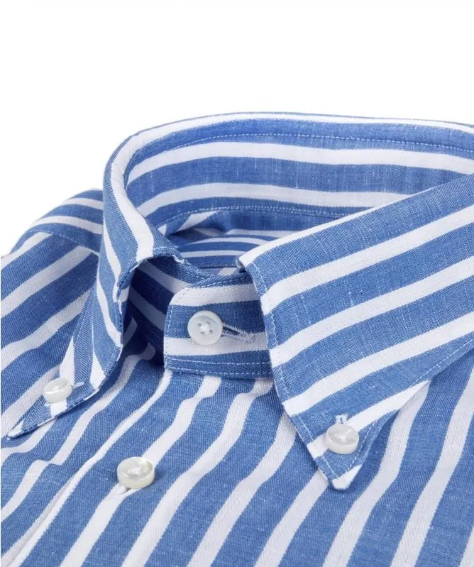 Stenstroms Blue Striped Oxford Shirt