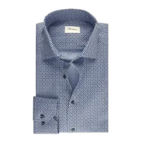 Stenstrom's Patterned Oxford Shirt in Navy Print