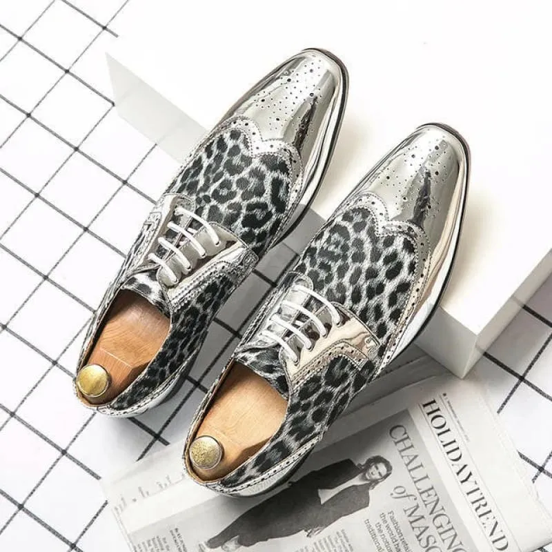 Stylish Silver Patent Leopard Print Shoes for a Bold Look