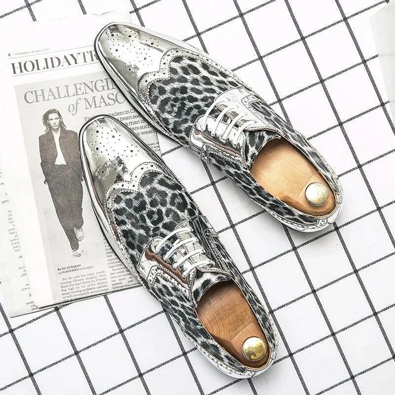 Stylish Silver Patent Leopard Print Shoes for a Bold Look