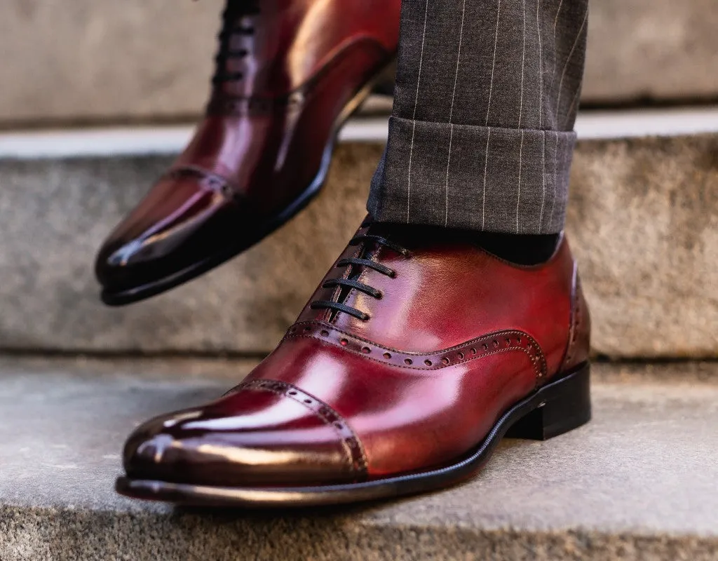 The Brando Semi-Brogue Oxford - Oxblood