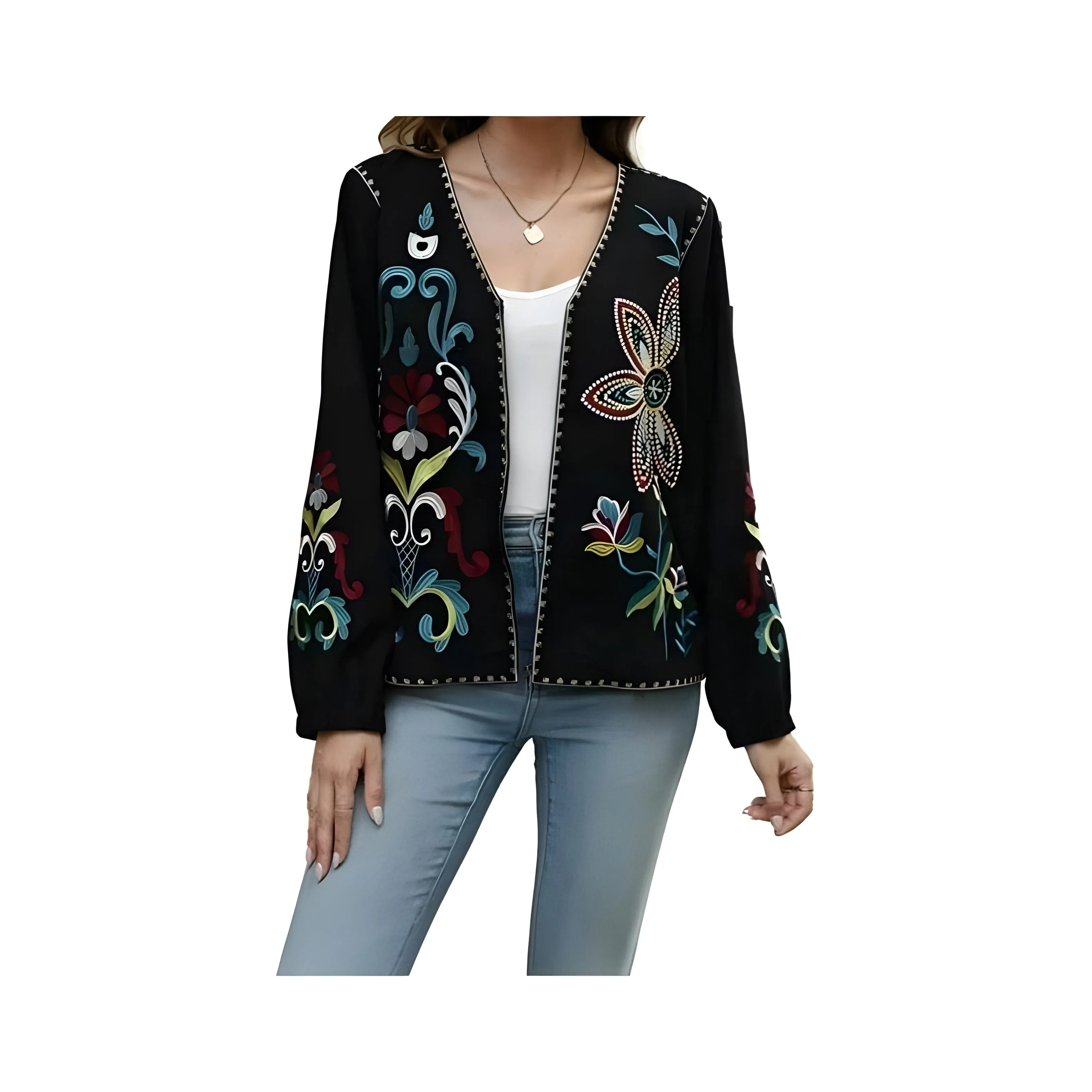 The Iolanthe Embroidered Long Sleeve Blouse