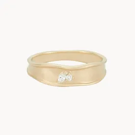 the kindred spirits lean on me band ring - 14k yellow gold, diamonds