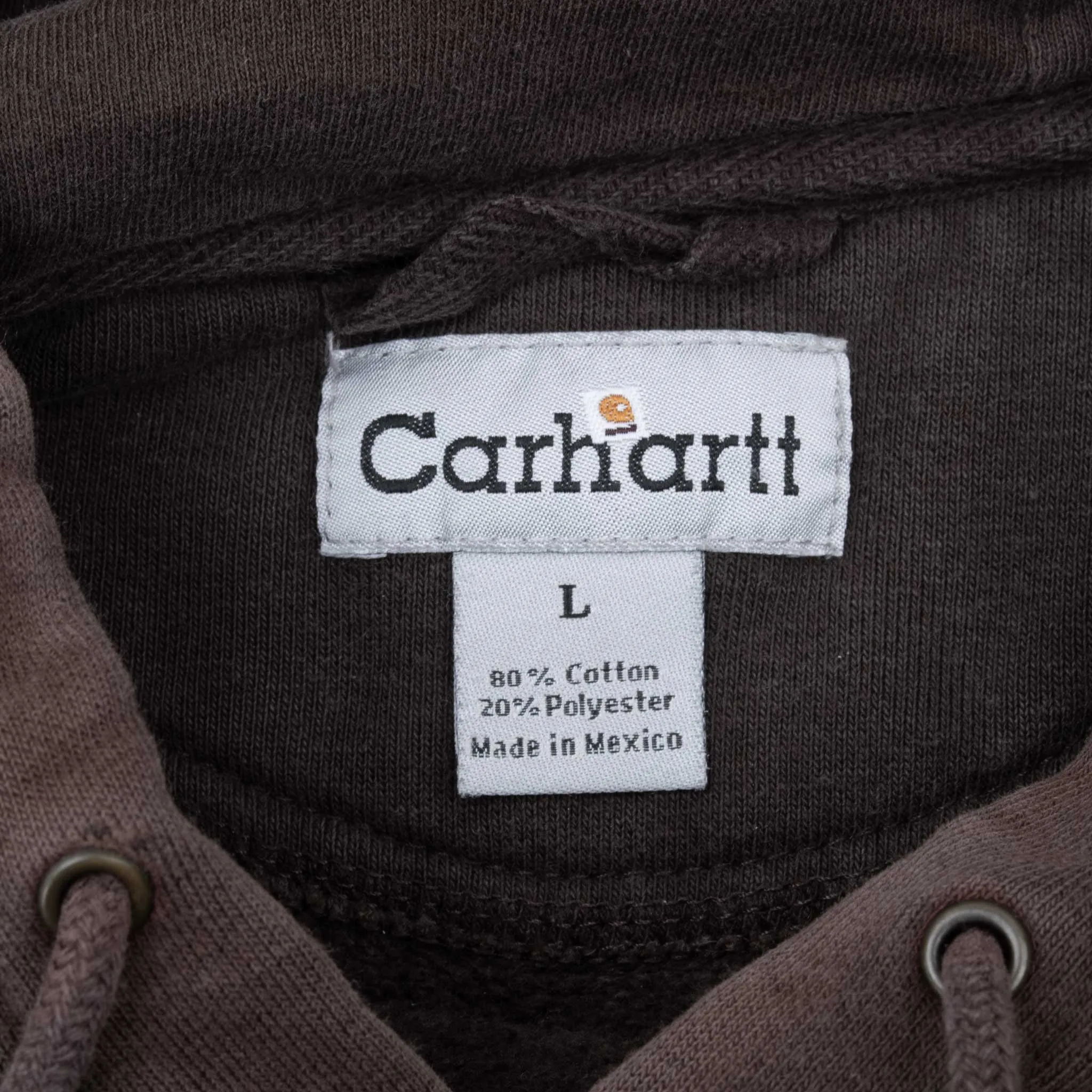 VINTAGE CARHARTT CLASSIC BROWN HOODIE SWEATSHIRT LARGE