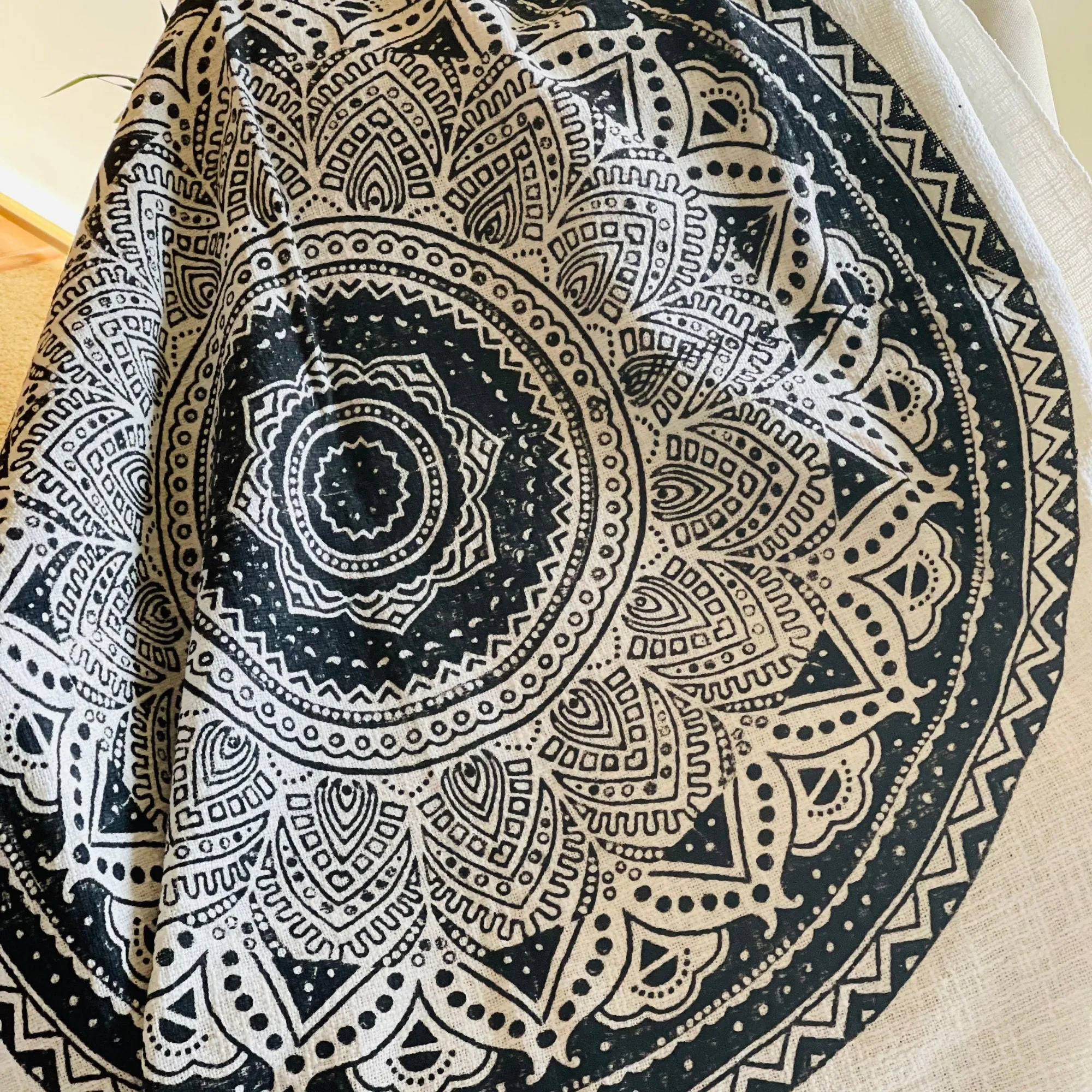 White Black Boho Throw Blanke, Blanket for Couch, Mud Cloth Blanket, Woven Cotton Boho Blanket, Home Decor, New Home Gift