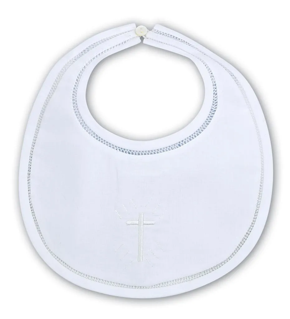 White Christening bib