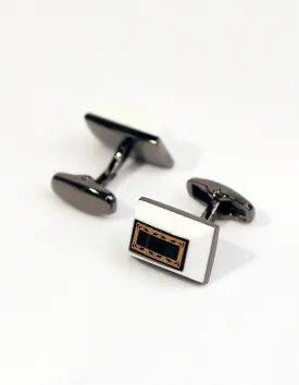 White Rectangle Cufflink