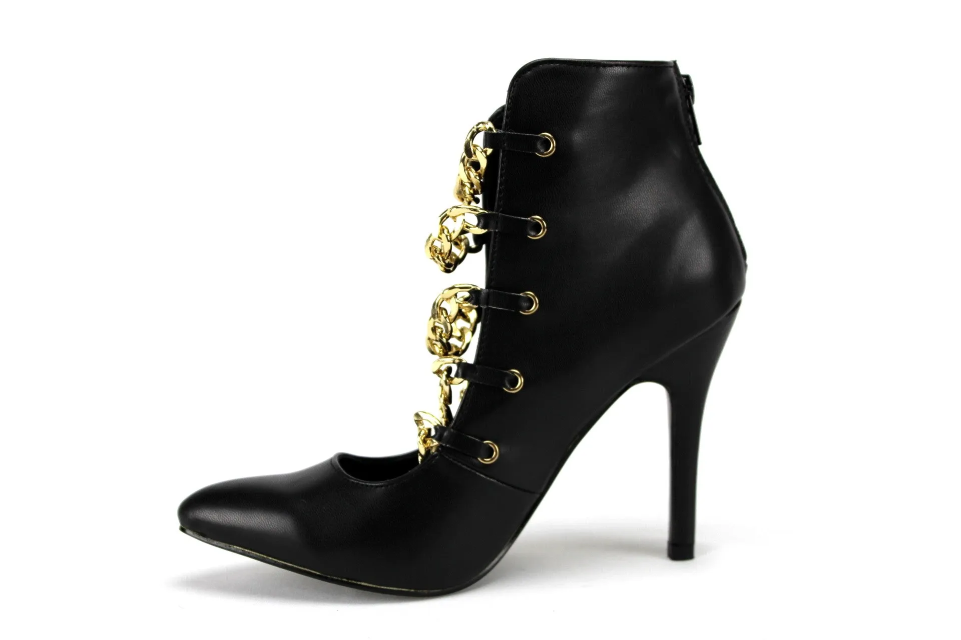 Women's Timeless015 Metal Chain Ankle High Heels