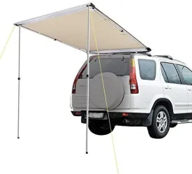 Yescom 4.6X6.6' Car Side Awning Rooftop Pull Out Tent Shelter Pu2000Mm UV50  Shade SUV Outdoor Camping Travel Beige