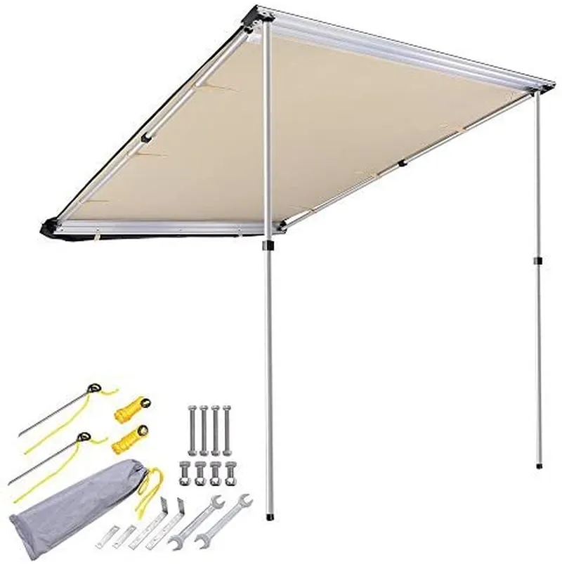 Yescom 4.6X6.6' Car Side Awning Rooftop Pull Out Tent Shelter Pu2000Mm UV50  Shade SUV Outdoor Camping Travel Beige